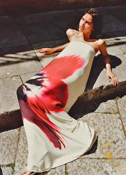 Florian Rochas | Crimson Bloom Maxi Dress