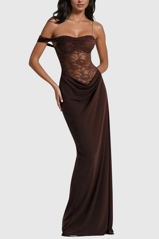 Florian Rochas | Chenda Lace Asymmetric Maxi Dress