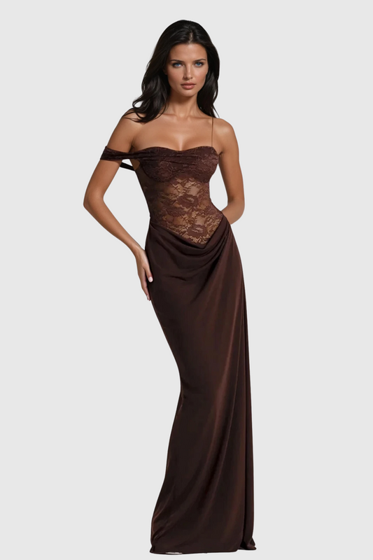 Florian Rochas | Chenda Lace Asymmetric Maxi Dress