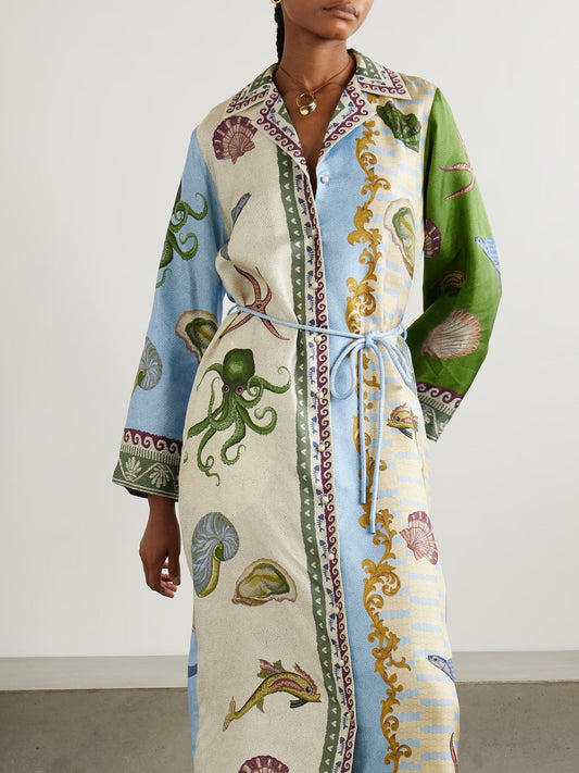 Florian Rochas | Ocean Bloom Belted Dress